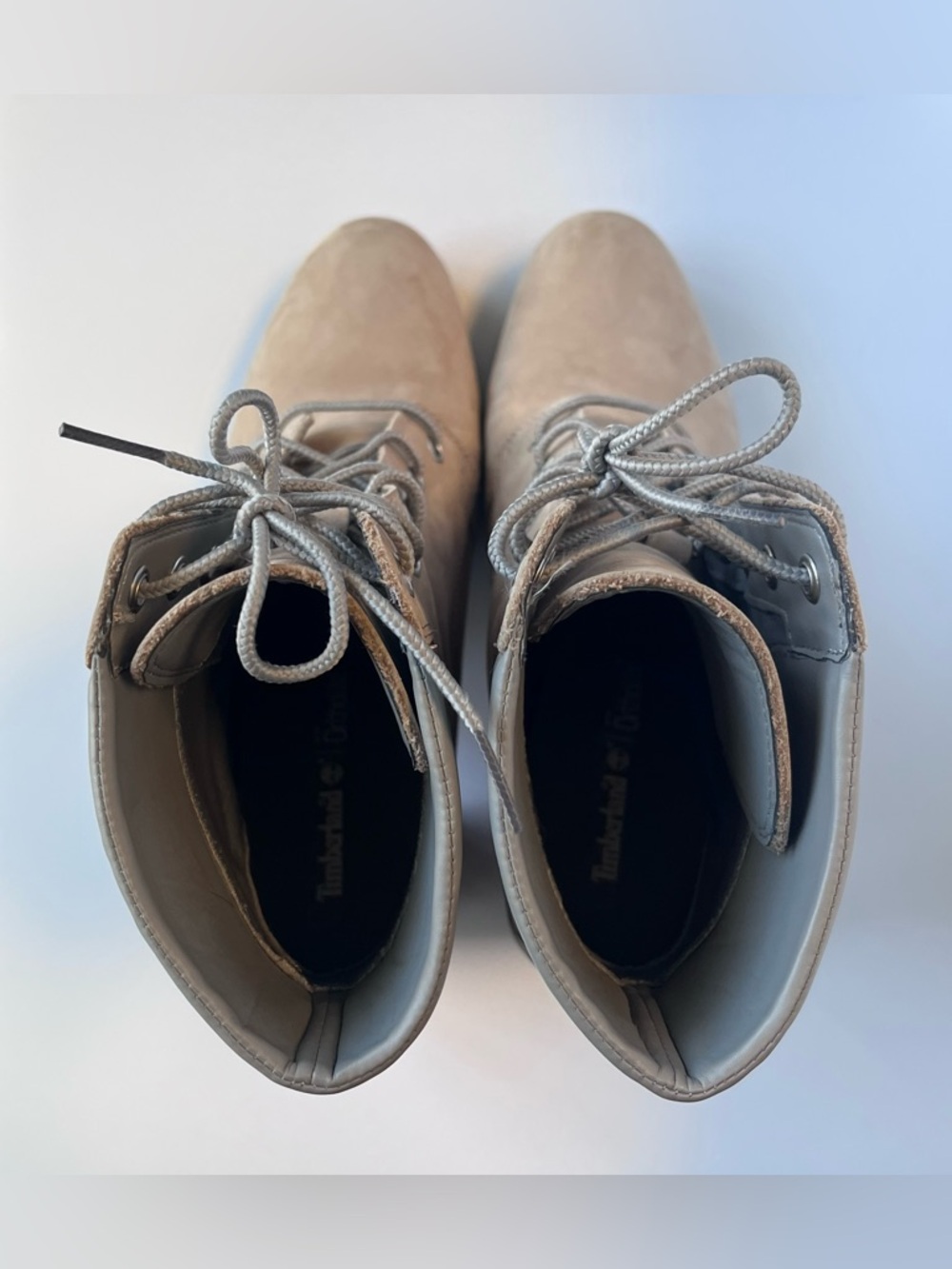 TIMBERLAND Allington Heights 6-Inch Lace-Up Heel Boots Taupe Nubuck Women’s 9 - Picture 6 of 10